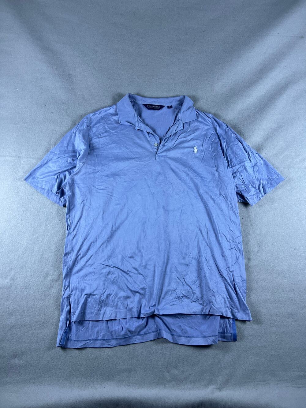 Polo Golf Ralph Lauren Shirt Mens L Blue 100% Pima Cotton Hi Low Soft Loungewear